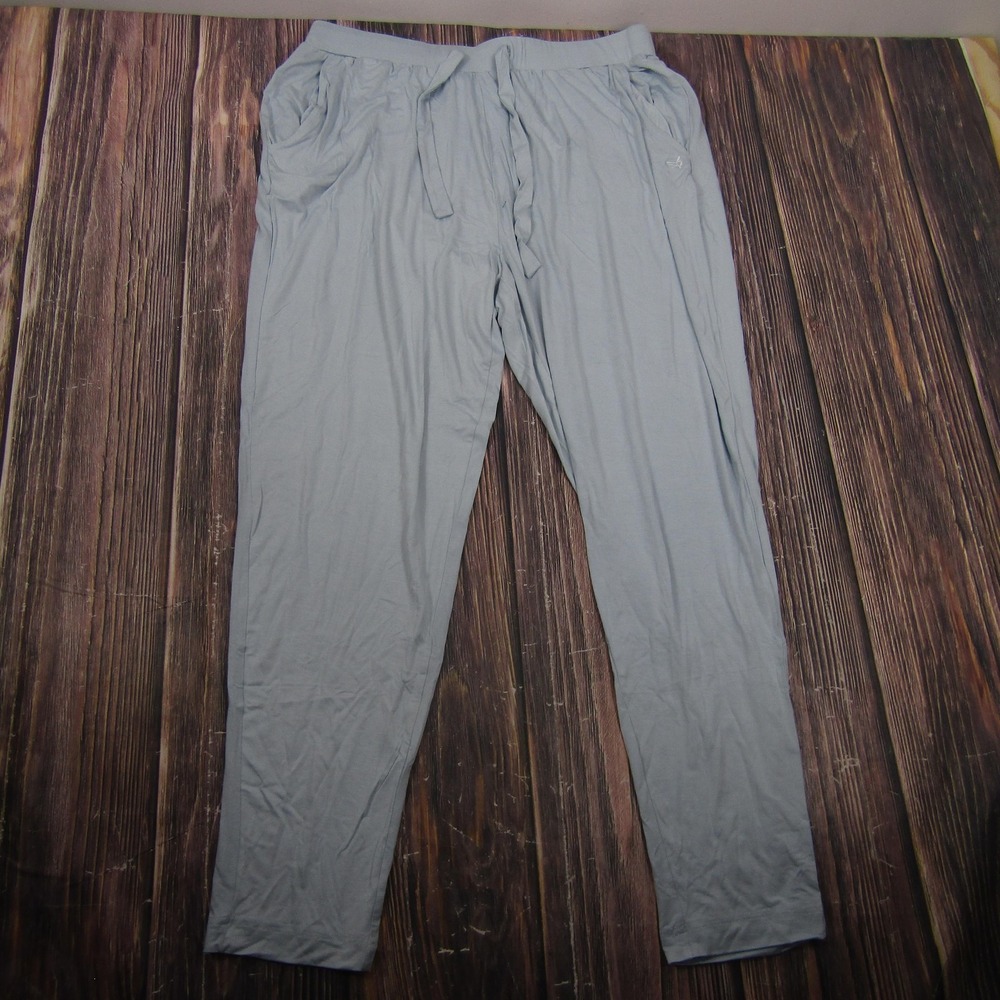 Cozy‎ Earth Pants Womens XL Powder Blue Bamboo Stretch-Knit Tapered Pant